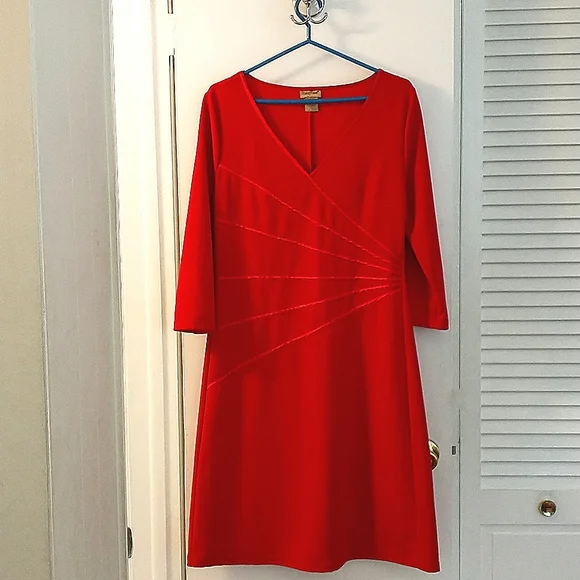 midnight velvet red dresses Midnight Velvet Clorinda Jacket Dress, Size 18W, Spicy Red
